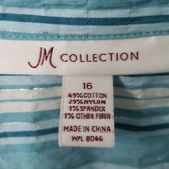 JM Collection Blue Button Down - Picture 13 of 13